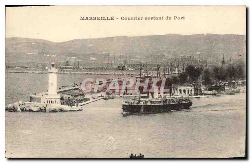 Old Postcard Marseille Outgoing Mail Port