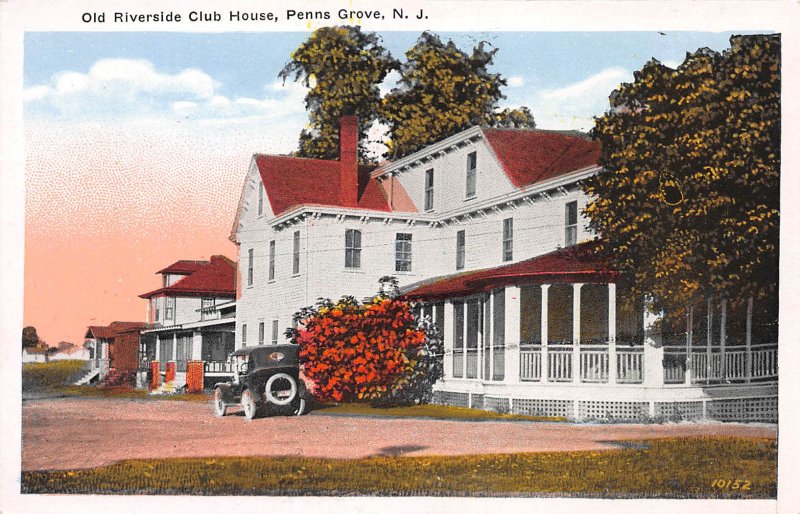 Old Riverside Club House, Penns Grove, N.J., Early Postcard, Unused