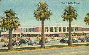 Phoenix Arizona Public Library Automobiles Lollesgard Teich Postcard 21-11968