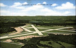 Johnstown Pennsylvania PA Airport Air Port Linen Vintage Postcard