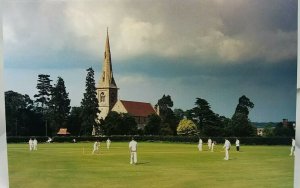 Vintage Postcard Cricket Match at Mistley Church Essex