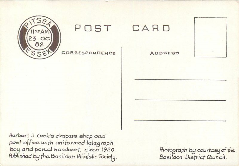 Postcard United Kingdom herbert j cook's drapers shop and post office telegraph