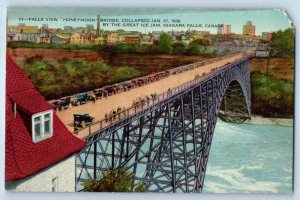1910 Niagara Falls Canada Postcard Falls View Honeymoon Bridge Great Ice Jam
