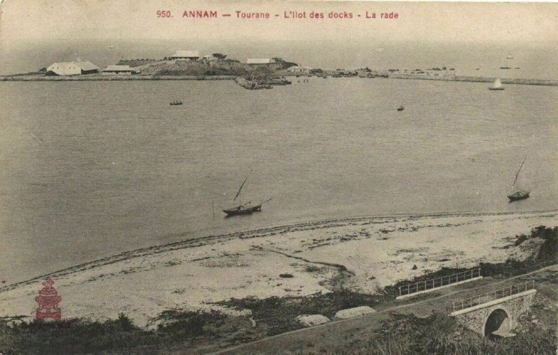 CPA AK VIETNAM Annam - TOURANE - L'Ilot des docks - La rade (62126)