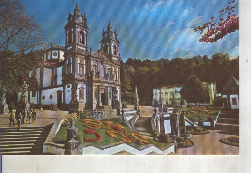 Postal 014150: Frontispicio do Santuario de Bom Jesus, Braga, Portugal