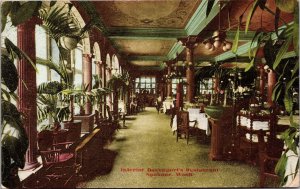 Postcard Interior of Davenport's Restaurant in Spokane, Washington