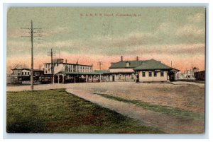 1907 B. & M. R. R. Depot Train Station Rochester New York NY Antique Postcard