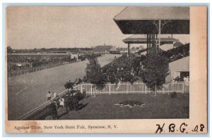 1908 Against Time New York State Fair Syracuse New York NY Groton NY Postcard