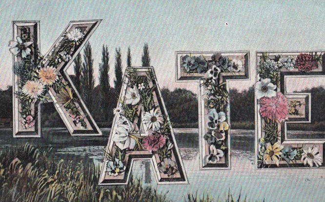 A Girls Named Called KATE River Nautical Antique Postcard