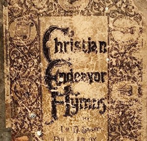 1894 Christian Endeavor Hymns Victorian Book Cover Craft Supply 8 x 5