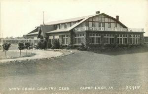 Clear Lake Iowa North Shore Country Club 1940s RPPC Photo Postcard 4829