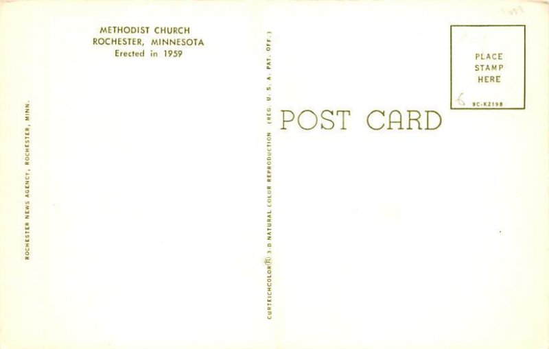 Methodist Church Methodist Church  - Rochester, Minnesota MN Postcard