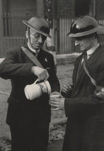 Air Raid WW2 Wardens on Tea Break in London Bombing Postcard