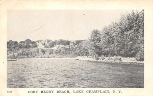 Lake Champlain New York Port Henry Beach, B/W Photo Print Vintage PC U10670