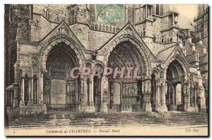 Old Postcard Chartres Cathedrale North Portal