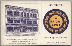 PATERSON NJ INDUSTRIAL EXPOSITION SCHOONMAKER & CO. BUILDING ANTIQUE POSTCARD