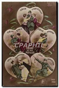 Old Postcard The hearts of our hairy Patriotic War Militaria Humor Love