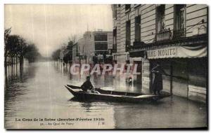 Old Postcard The flood of the Seine Au Quai de Passy