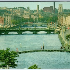 c1950s Dublin Ireland River Liffey Bridge Chrome Pan American World Airways A217