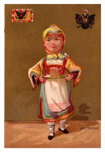 Autriche   Flag, Girl   Victorian  Trade Card