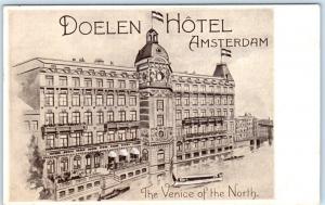 AMSTERDAM, NETHERLANDS  Artist View  DOELEN HOTEL Venice of the North  Postcard