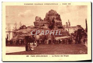 Old Postcard Exposition Coloniale Internationale Paris Zoo The Monkey Rock