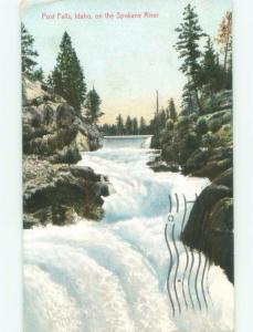 Divided-Back WATERFALL SCENE Post Falls - Near Coeur D’Alene Idaho ID E4646