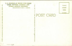 Vtg 1950s Highway 62 Bridge Over White River Gatewa Eureka Springs AR Postcard