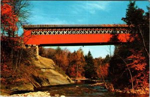 Postcard BRIDGE SCENE East Arlington Vermont VT AM9130