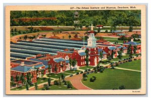 Edison Institute and Museum Aerial View Dearborn Michigan MI  Linen Postcard E19