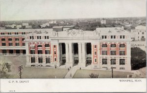 Winnipeg Manitoba CPR Depot Railway Station Postcard G99