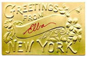 NY - Elba. Greetings!   (embossed)