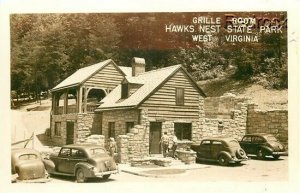 WV, Hawks Nest State Park, West Virginia, Grille Room, 1940s Cars, RPPC