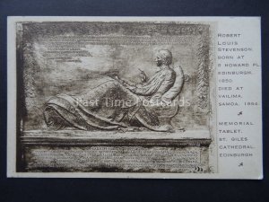 Scotland Edinburgh Cathedral ROBERT LOUIS STEVENSON Memorial Tablet Old Postcard