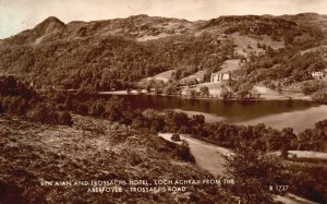 Vintage Postcard 1910's Trossachs Hotel Loch Achray Aberfoyle Road Scotland RPPC