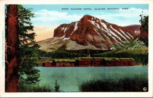 Many Glacier Hotel Glacier National Park MT Montana UNP WB Postcard L9