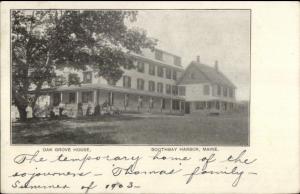 Boothbay Harbor ME Oak Grove House c1910 Postcard