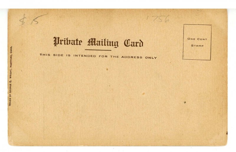 CT - Hartford. May 18, 1895 Fire Ruins of Old Toll Bridge (Private Mailing Card)