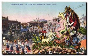 Old Postcard Nice Carnival The wolf and the & # 39agneau