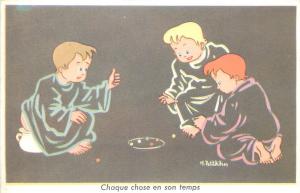 M. PETITDIDIER french artist signed children comic caricatures postcards set