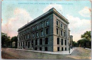 Springfield Fire & Marine Institute Building Springfield Massachusetts Postcard