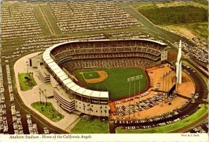 Anaheim, CA California  ANAHEIM STADIUM~Angels Baseball Game AERIAL 4X6 Postcard