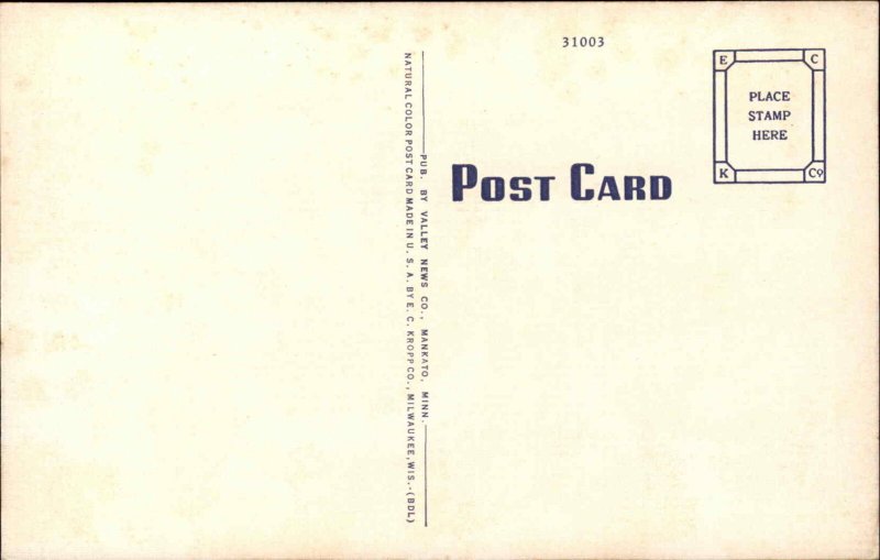 Owatonna Minnesota MN Security Bank and Trust Linen Vintage Postcard