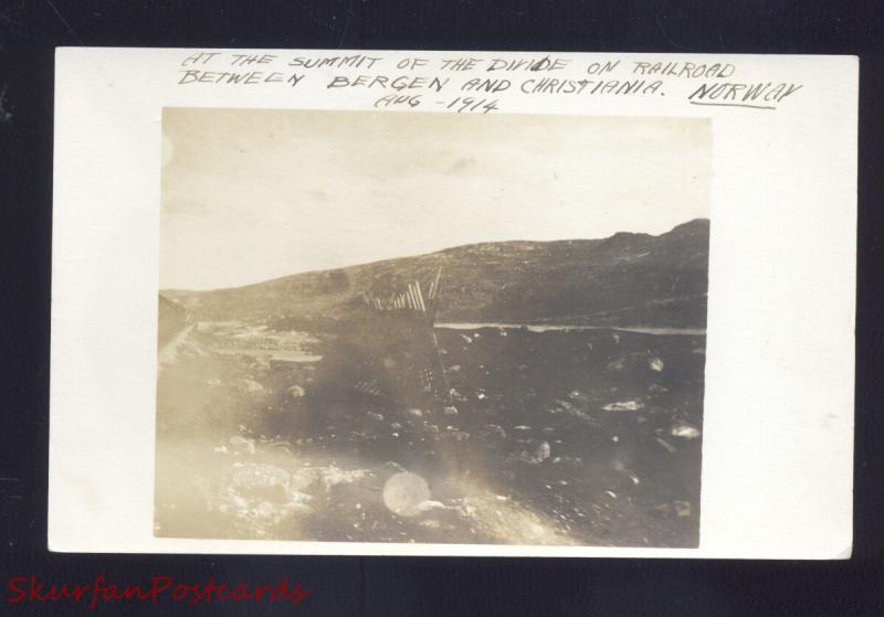 RPPC BERGEN & CHRISTIANIA NORWAY NORGE VINTAGE REAL PHOTO POSTCARD 1914