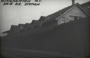 Vintage Postcard 1910's Binghamton Erie RR. Station New York N. Y. RPPC Photo