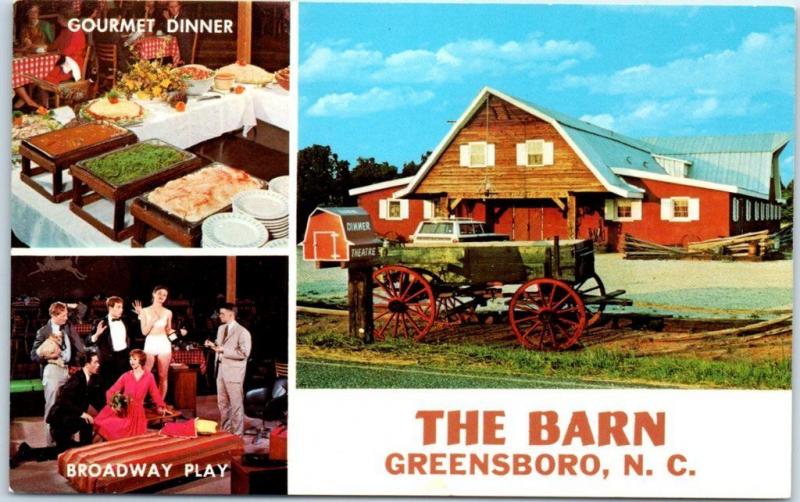 Greensboro North Carolina Postcard The Barn Dinner Theatre