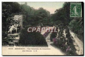 Postcard Old Asnieres General view of the Cimetiere des Chiens