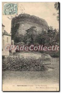 Postcard Old Saint Sauveur La Tour Sarrazine