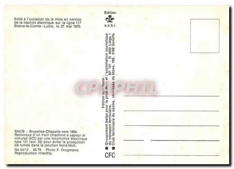 Postcard Modern trailer of a train (steam � machine and car GC) by a locomo...