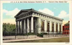 Beth Elohim Synagogue Charleston South Carolina Historic KK Vintage Postcard